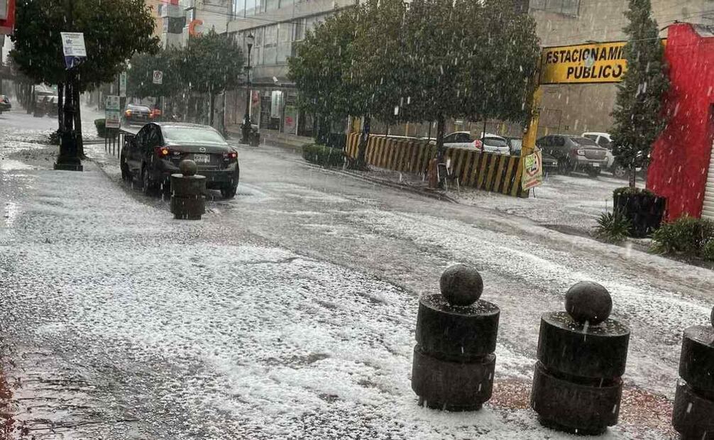 La granizada sorprendió a los habitantes del Valle de Toluca (26/02/2025). Foto: Especial