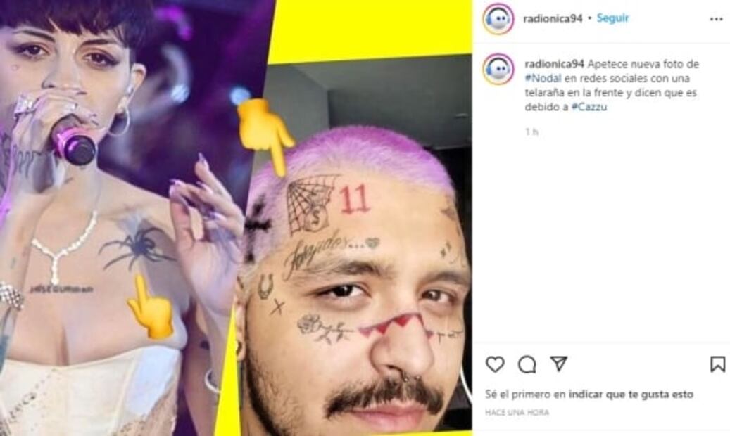 Nodal se hace nuevo tatuaje en el rostro, aseguran es en honor a su nueva novia