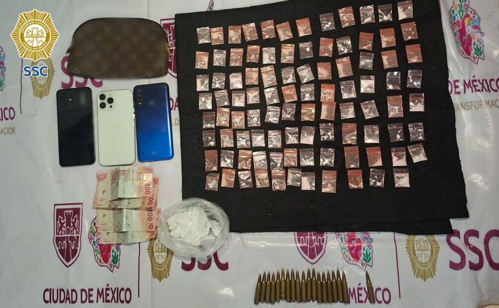 Caen tres de la Unión Tepito en GAM; tenían droga y cartuchos útiles. Foto: Especial