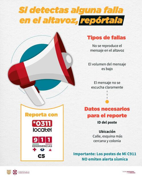 Reportar fallas en la alerta sísmica. Foto:@SGIRPC_CDMX