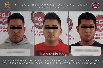 Detienen a tres presuntos asaltantes de transporte público en Edomex