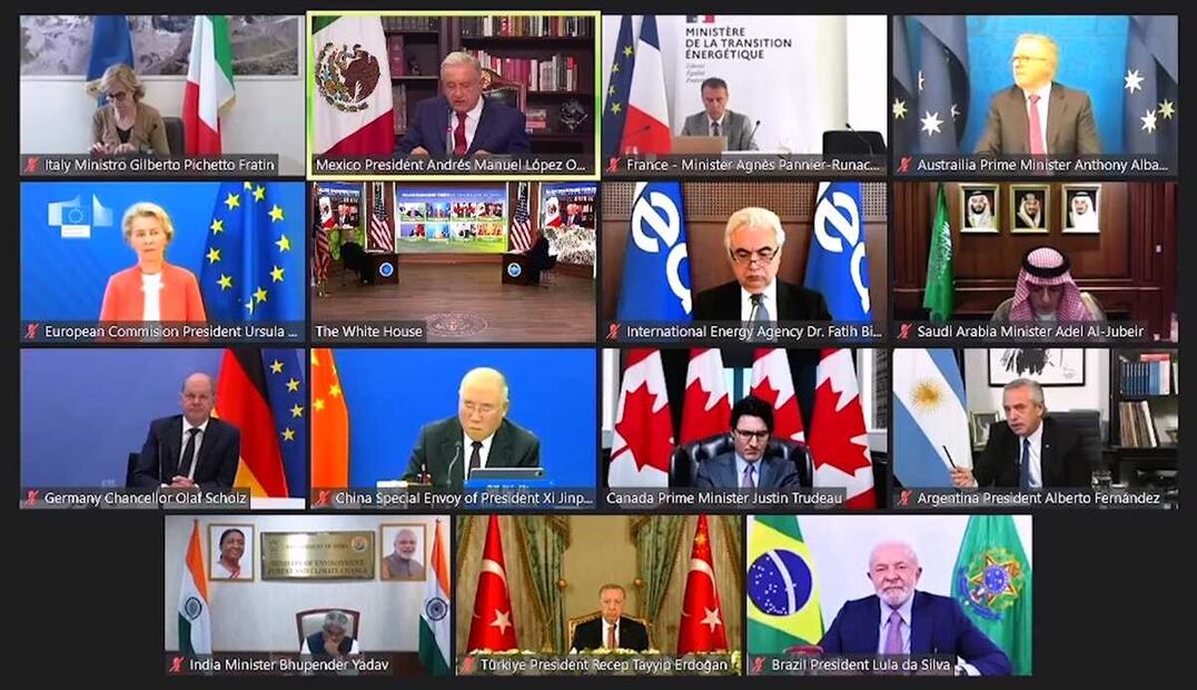 Ante presidentes y jefes de Estado, López Obrador expuso los avances de su gobierno para cumplir con dicho objetivo. Foto: captura de pantalla