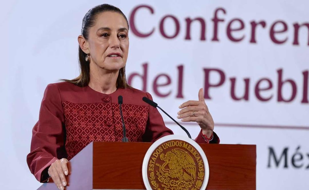 Claudia Sheinbaum, presidenta de México, durante la mañanera del 24 de noviembre del 2025. Foto: Berenice Fregoso  / EL UNIVERSAL