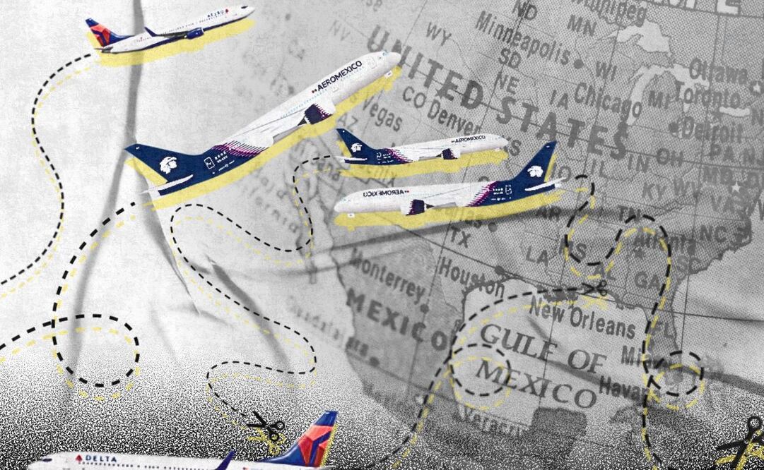 Las posibles sanciones con las que amaga el Departamento de Transporte de Estados Unidos impactarían en el precio y oferta de vuelos. Ilustración: Angélica Vázquez