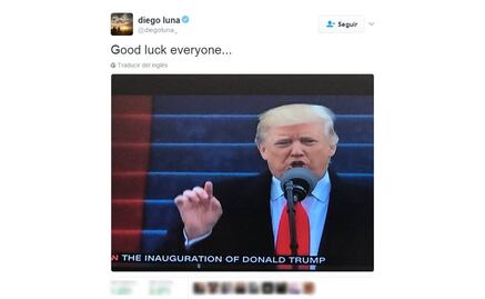 Diego Luna desea suerte a todos por llegada de Trump