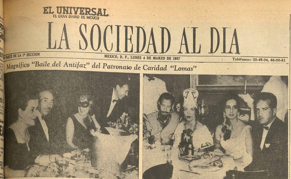 En el "Baile del Antifaz", lujosa fiesta de disfraces benéfica del Patronato de Caridad Lomas, destacaron las damas vestidas con piezas de Tao Izzo, como fue el caso de Laura Azcárraga de Díez Barroso (segunda imagen, izq.). Hemeroteca EL UNIVERSAL.