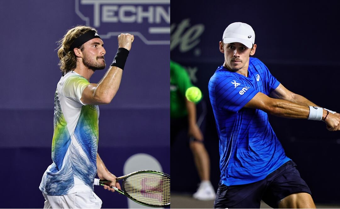 Stefanos Tsitsipas y Alex de Miñaur en la final del Abierto de Los Cabos