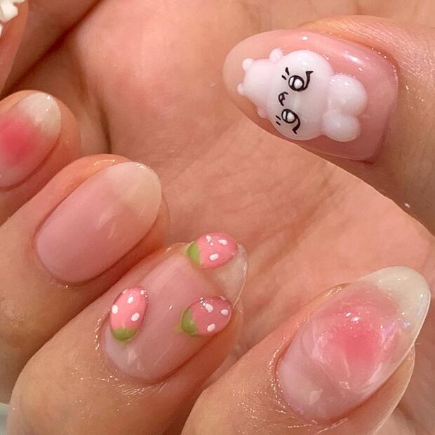 Las uñas K-Beauty le darán un toque de dulzura a tus manos. Foto: Instagram @riyu_nail
