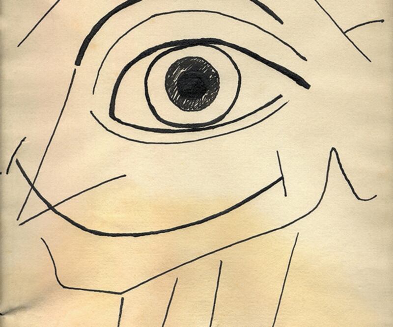 Autocaricatura de Xavier Villaurrutia . FOTOS: CORTESÍA MUSEO DEL ESTANQUILLO