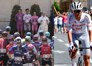 Isaac Del Toro comparte especial momento con el Papa León XIV; el pontífice reconoció el esfuerzo del ciclista mexicano