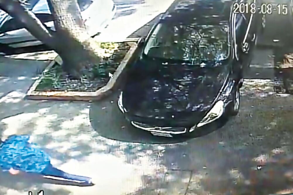 El agresor —que usaba una camisa azul y jeans del mismo color— tras el ataque caminó hacia Cumbres de Maltrata. Foto: TOMADA DE VIDEO