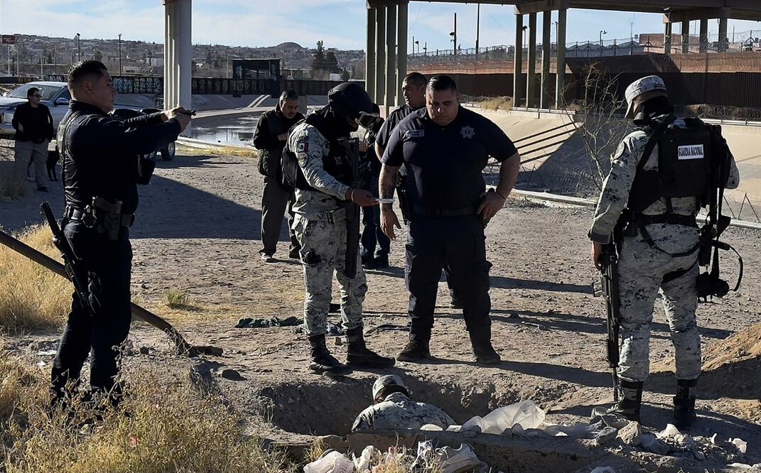 Integrantes de Guardia Nacional participan en el operativo ‘Operación Frontera Norte’ en las inmediaciones del Río Bravo en Ciudad Juárez, el 24 de febrero de 2025. Foto: EFE