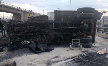 Vuelca camión en Puente de la Concordia; reportan un lesionado