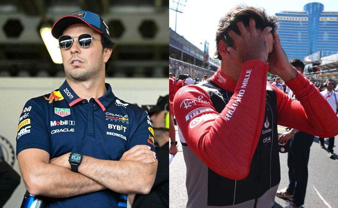 Checo Pérez explotó contra Carlos Sainz: "Idiota, qué carajos hizo" - Fotos: AFP y EFE