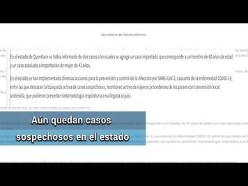 Confirman cuatro casos de coronavirus en Querétaro