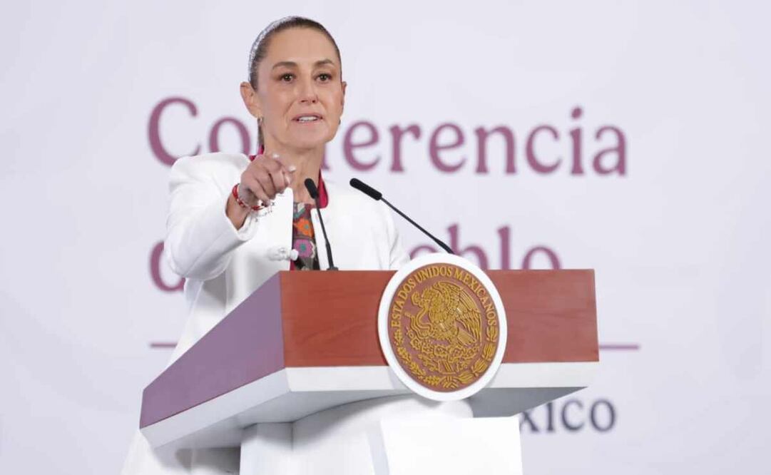 La presidenta Claudia Sheinbaum durante la mañanera del 5 de enero del 2026. Foto: Fernanda Rojas / EL UNIVERSAL