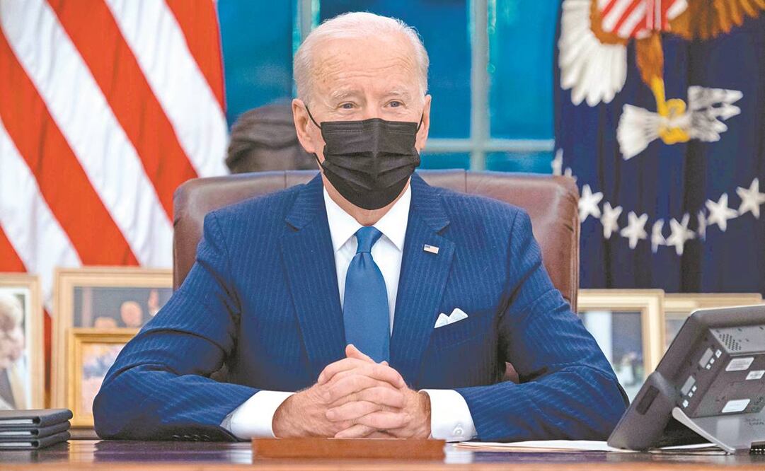 El presidente Joe Biden el 2 de febrero en la Casa Blanca, en Washington, tras firmar órdenes ejecutivas sobre migración. Foto: Saul Loeb. AFP