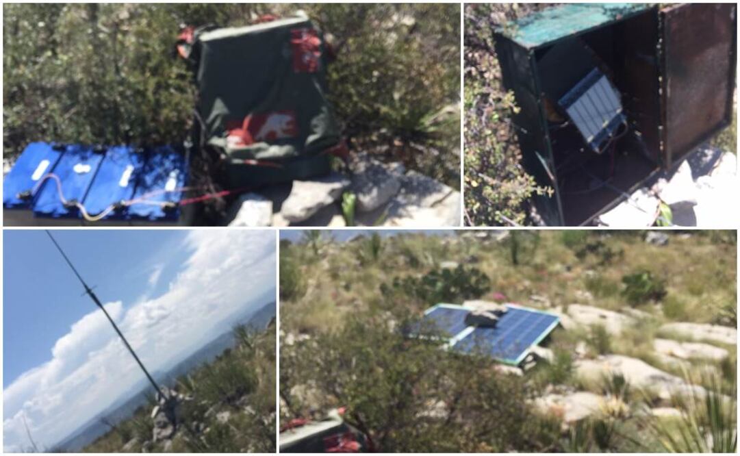 La antena repetidora funcionaba con una fuente de alimentación de dos paneles solares, un generador de energía eólica y cuatro baterías (Foto: Especial)
