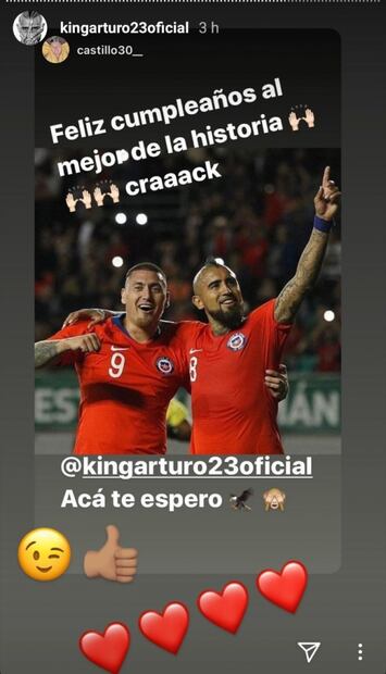 Arturo Vidal responde a invitación de Nico Castillo
