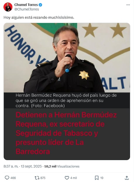 El comunicador Chumel Torres lanza comentario irónico en redes sociales. Foto: Captura de pantalla