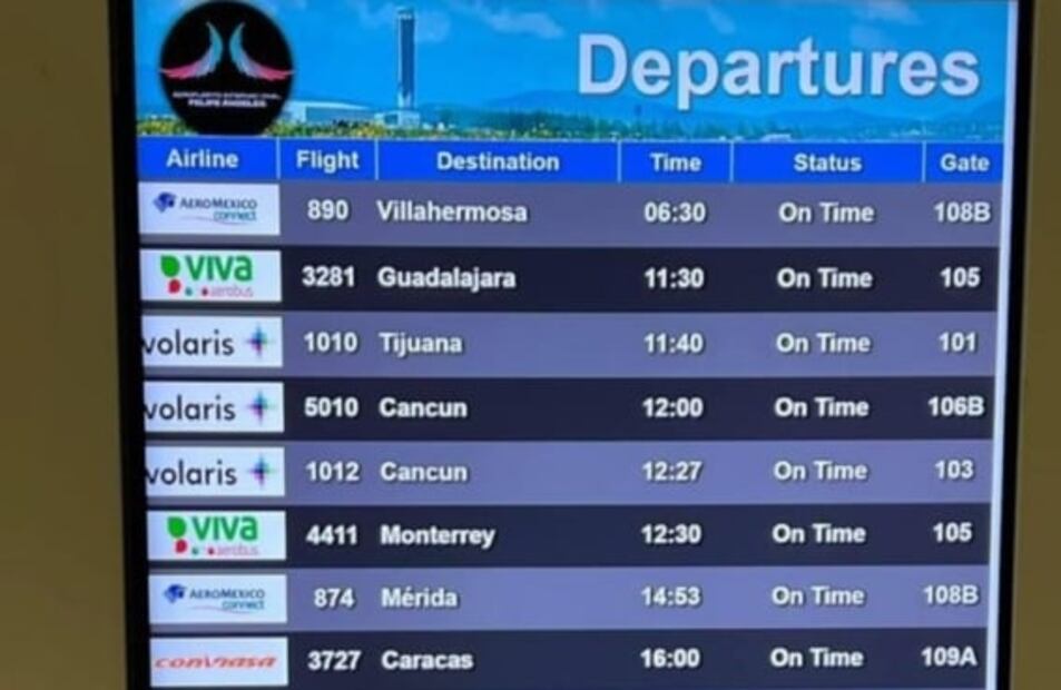 Estas son las 20 operaciones que tendrá el AIFA en su primer día