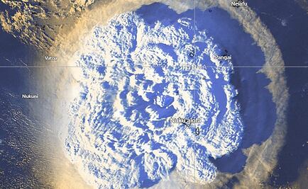Así se ve la isla de Tonga antes y después de la erupción de volcán submarino