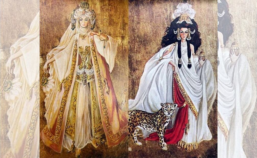 Se rumora que las pinturas en que Tao Izzo representó a María Félix como reina de diferentes culturas podrían contener simbología esotérica. UC Press Luminos.