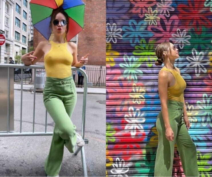 El outfit de Camila Sodi donde se le transparenta la blusa