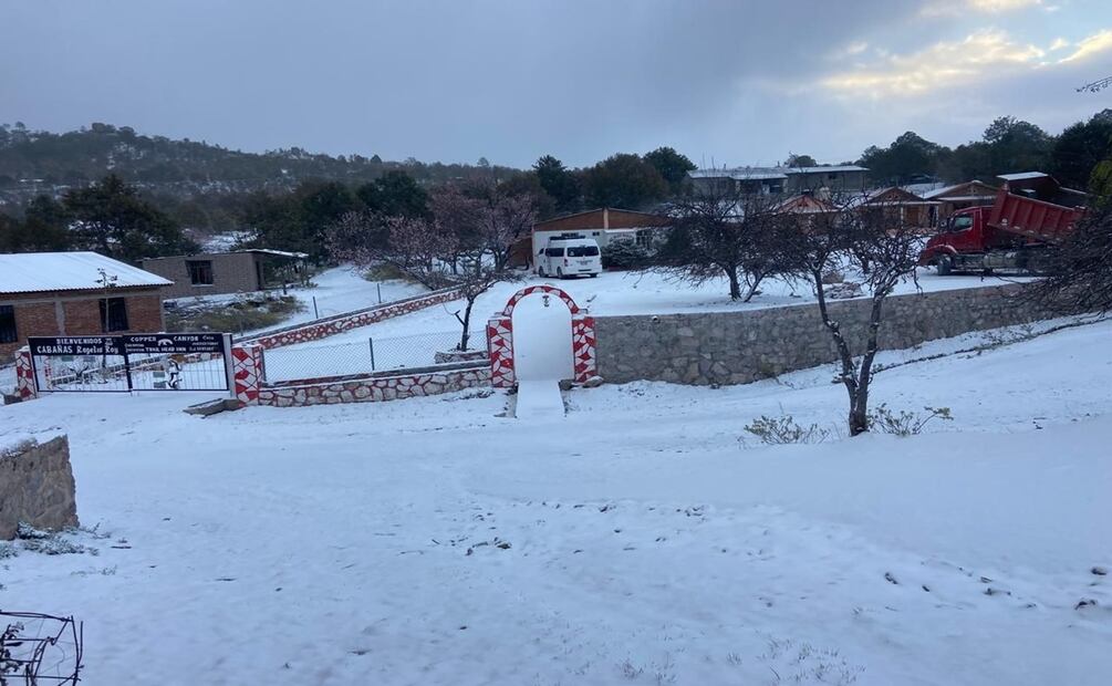 Cae nieve en Chihuahua en plena Primavera. Foto: Especial