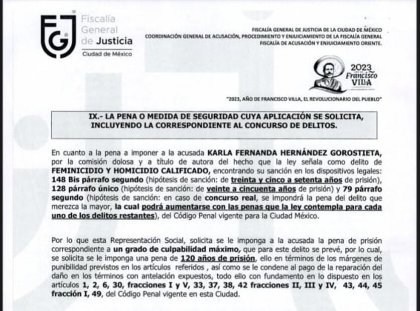 Piden 120 años de prisión para Karla Fernanda por matar a su madre y tío en departamento de Álvaro Obregón  