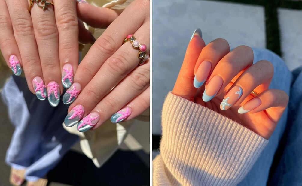 En agosto, luce una manicura con estrella de mar. Foto: Especial. Instagram @nailsbyheather.errington @heluviee