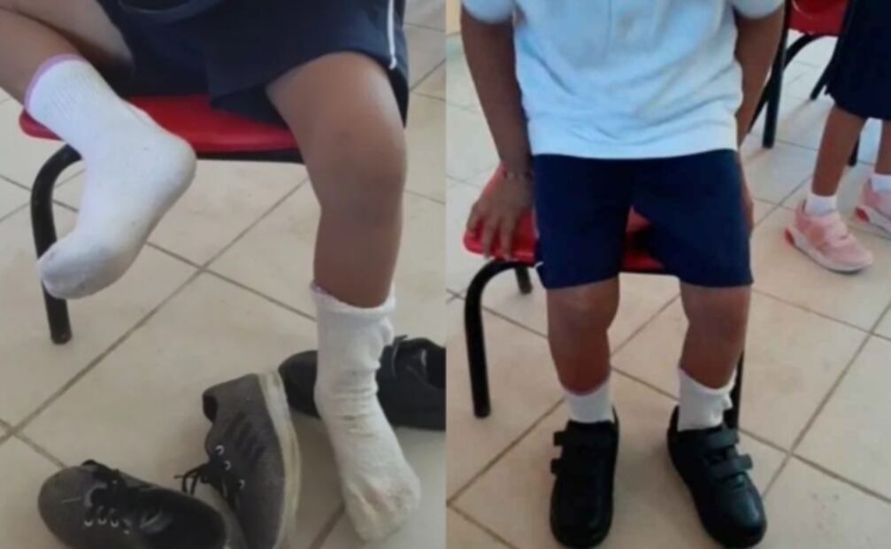 Gracias “maeta”. Regala zapatos a su alumno y conmueve en TikTok
