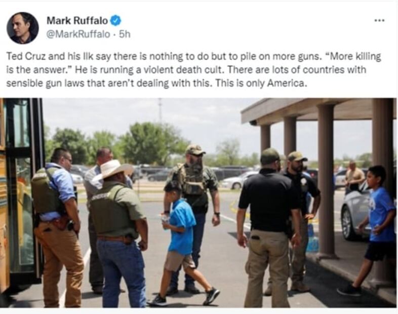 Famosos reaccionan a tiroteo en escuela de Texas: "¡Control de armas ya!"