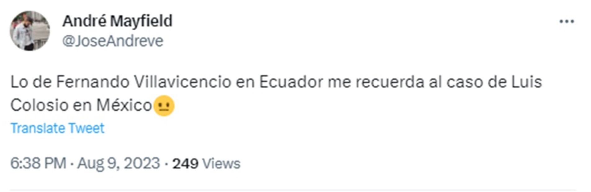 Evocan a Colosio tras asesinato de Fernando Villavicencio en Ecuador. Foto: Twitter
