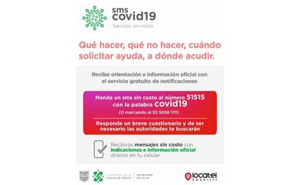 Lanzan sistema de mensajes de textos para monitorear casos de coronavirus en la CDMX