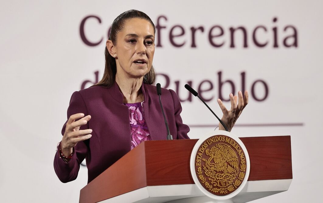Claudia Sheinbaum en la mañanera del 28 de marzo de 2025. Foto: EFE