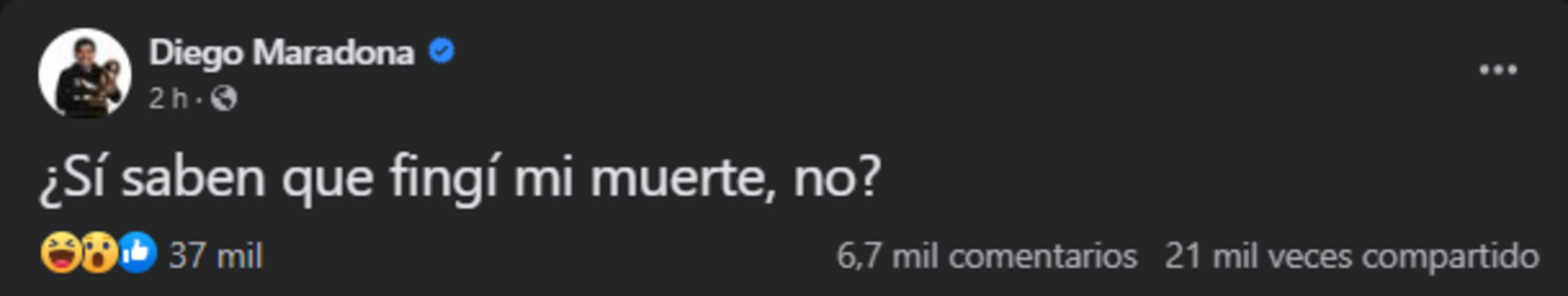 Cuenta hackeada de Maradona