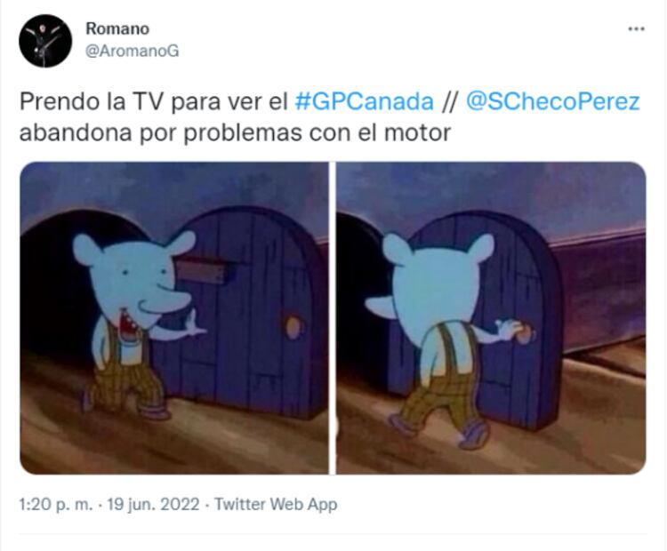 Los memes que dejó el abandono de Checo Pérez del GP de Canadá