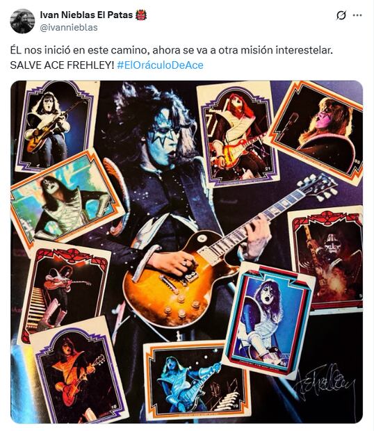 Usuarios despiden a Ace Frehley en redes sociales. Foto: X