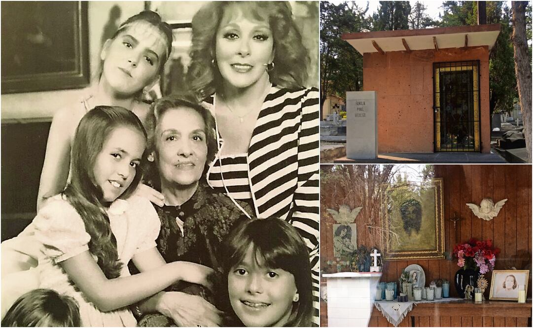 En el interior de la cripta destaca un dibujo de Viridiana y fotos familiares. Fotos: César Huerta / EL UNIVERSAL y capturas de libro Esta soy yo