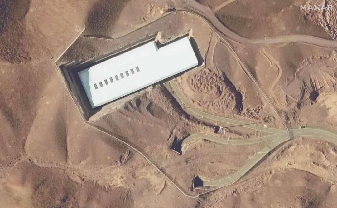 Esta imagen satelital proporcionada por Maxar Technologies muestra la planta de enriquecimiento de uranio de Fordo en Irán el 24 de enero de 2025. (21/06/25) Foto: AP