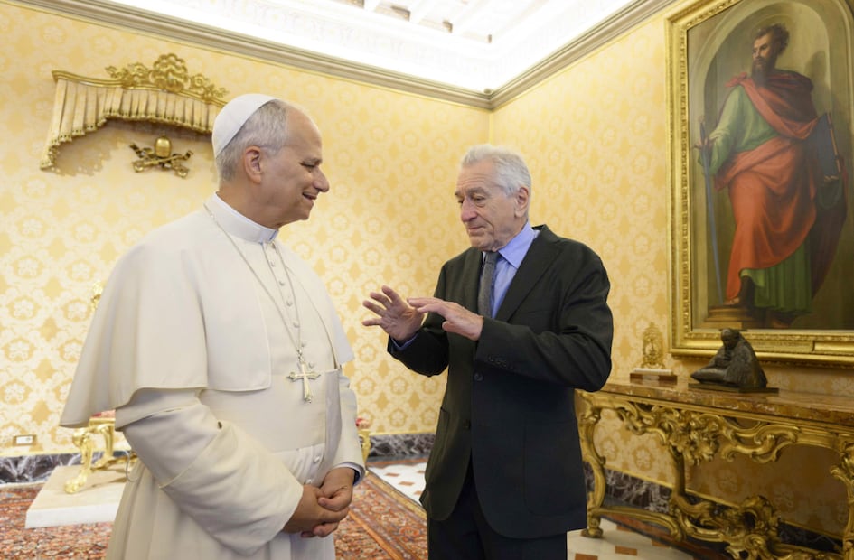 Papa León XIV & Robert De Niro en el Palacio Apostólico, el pasado viernes 7 de noviembre.
Foto: EFE