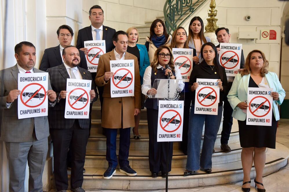 Diputados del PAN en CDMX presentaron la "Ley Antichapulín" para castigar a legisladores que cambien de partido político (10/10/2024). (Foto: especial)