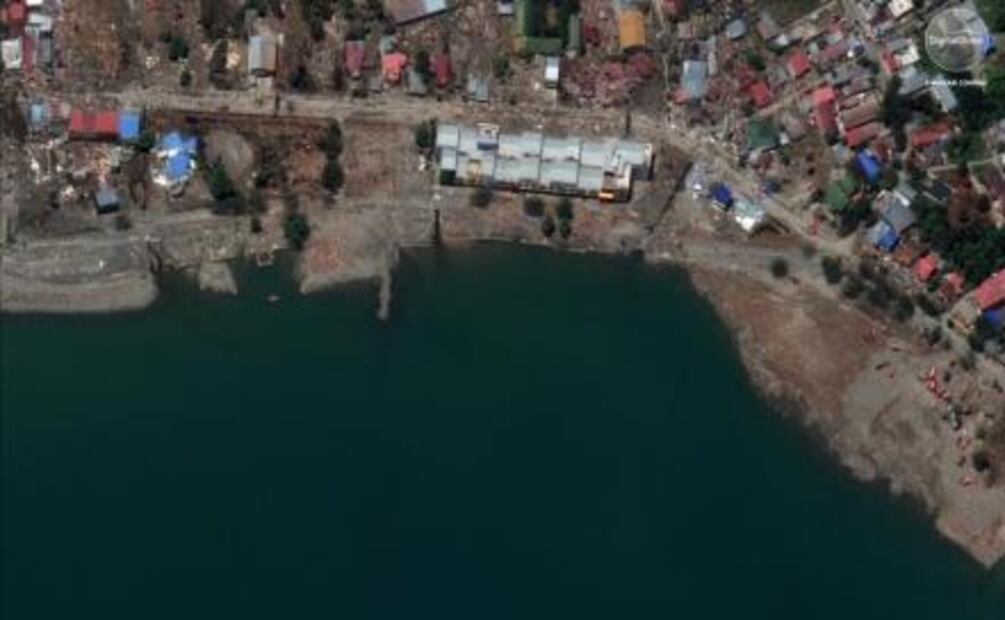 ​Captan antes y después de localidad de Indonesia tras sismo y tsunami