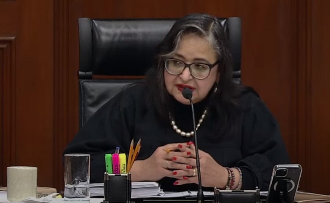Ministra Norma Lucía Piña en la sesión de la Corte del 23 de octubre. Foto: Captura