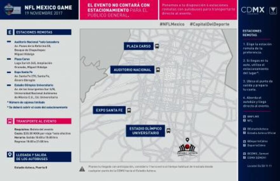 Estadio Azteca no contará con estacionamiento en NFL