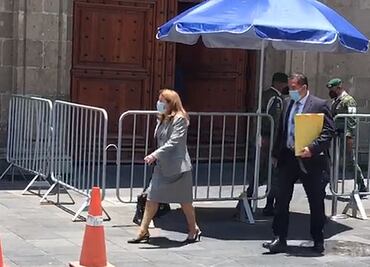 AMLO recibe en Palacio Nacional a la ministra Loretta Ortiz