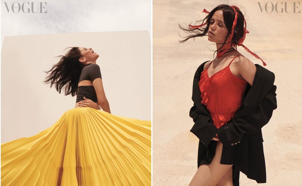 Jenna Ortega en looks de Alaïa y Versace para Vogue. Foto: Especial. Vogue México y Latinoamérica / Paola Kudacki