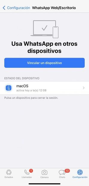 Truco para saber si te están espiando en WhatsApp