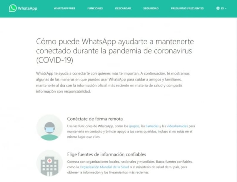 La OMS resuelve tus dudas sobre el coronavirus en WhatsApp